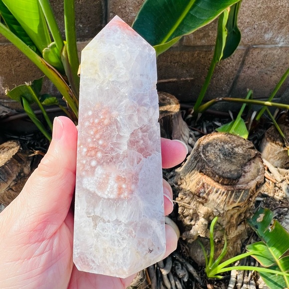 Pink Amethyst Flower Agate Tower - Picture 12 of 12